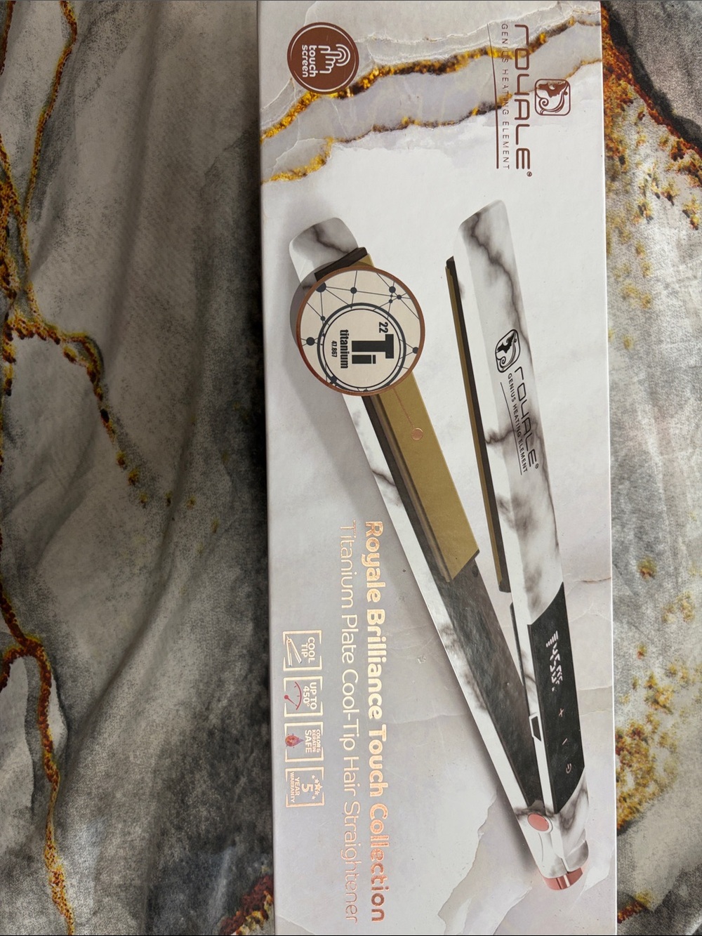 Black Titanium Plate Hair Straightener - Touch Control it’s actually a marble
